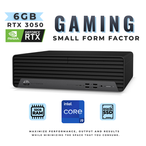 HP EliteDesk 800 G8 SFF Gaming Desktop i9-11900 8-Core 512GB 32GB RAM RTX 3050 6GB