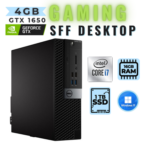 Dell OptiPlex 7040 SFF Gaming Desktop i7-6700 3.4GHz 1TB 16GB RAM 4GB GTX 1650 - Windows 11