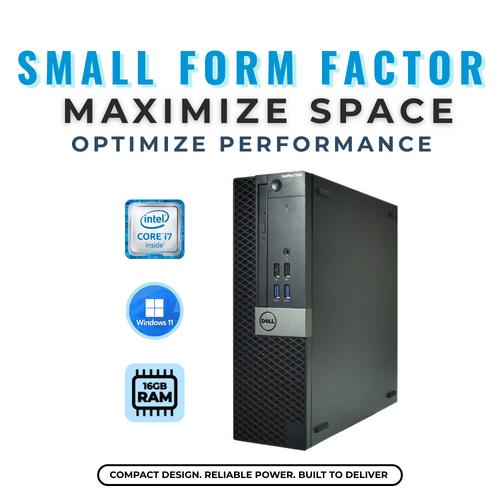 Dell OptiPlex 7040 SFF Desktop PC i7-6700 3.4GHz 16GB RAM 256GB +1TB Windows 11