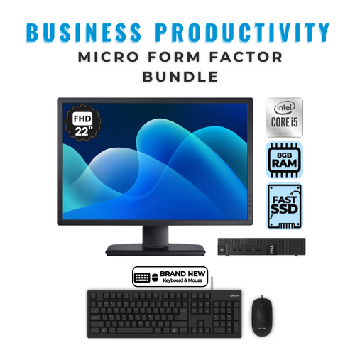 Dell OptiPlex 9020 Micro Desktop Bundle i5-4590T 8GB 128GB SSD + 22" FHD Monitor