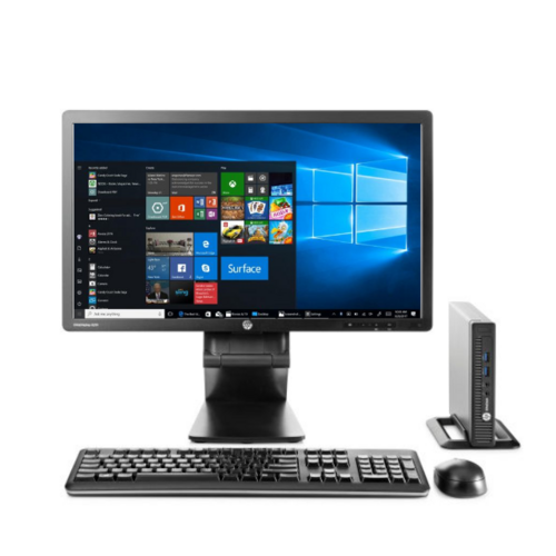 HP EliteDesk 800 G2 Full Mini Desktop i5-6500T 8GB RAM 480GB + 22" FHD Monitor