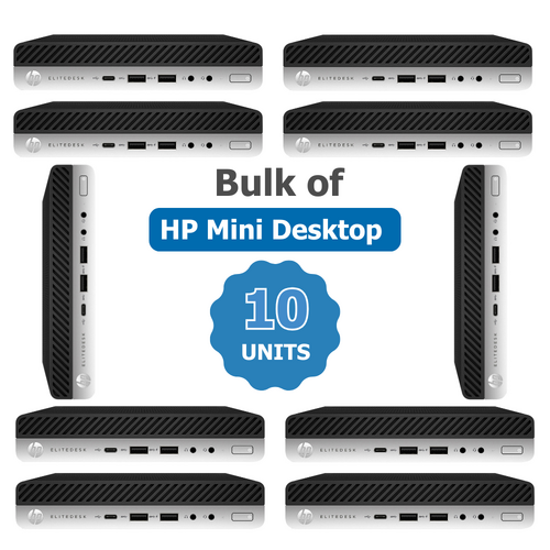 Bulk of 10x HP EliteDesk 800 G3 Mini Desktop i5-6500T 2.5GHz 256GB SSD 8GB RAM - Windows 11