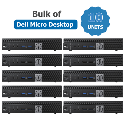 Bulk of 10x Dell OptiPlex 7040 Micro Desktop i5-6500T 2.50GHz 256GB SSD 8GB RAM