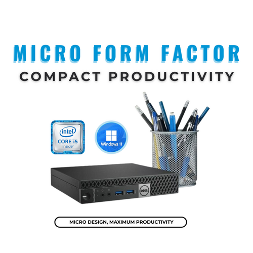 Dell OptiPlex 7040 Micro Desktop i5-6500T 2.5GHz 8GB RAM 256GB SSD + Wi-Fi