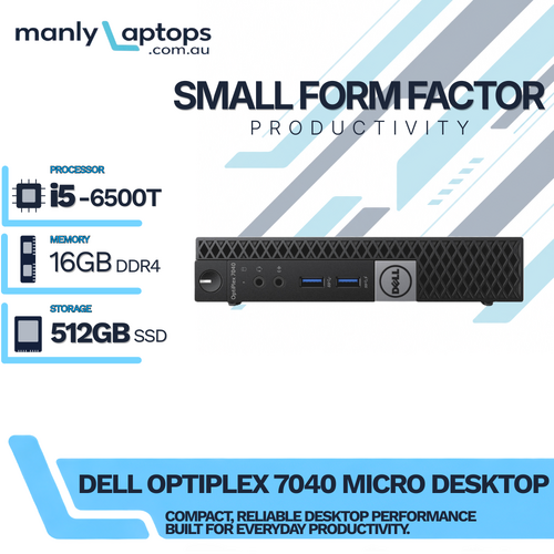 Dell OptiPlex 7040 Micro Desktop PC i5-6500T 3.10GHz 512GB 16GB RAM - Windows 11