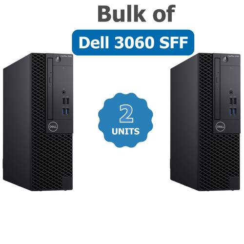 Bulk of 2x Dell 3060 SFF Desktop i5-8500 6-Cores 3.0GHz 256GB SSD + 500GB HDD 16GB RAM