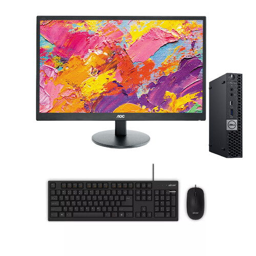 Dell 7070 Bundle Desktop PC i5-9500T 2.2GHz New 4TB NVMe 16GB RAM W11 + 27" Monitor