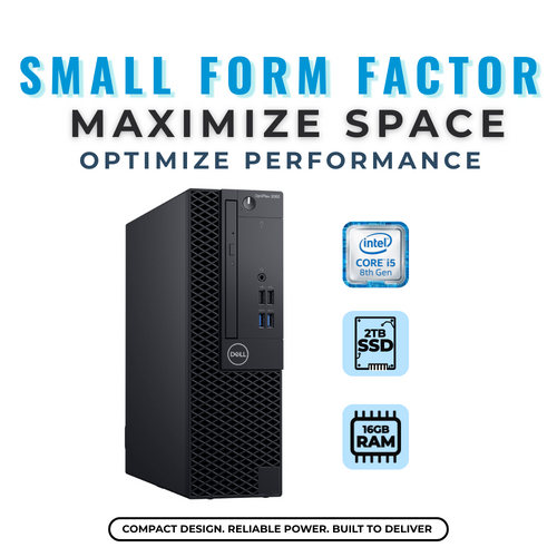 Dell OptiPlex 3070 SFF Desktop i5-9500 Six-Cores 16GB RAM 256GB SSD+HDD Windows 11