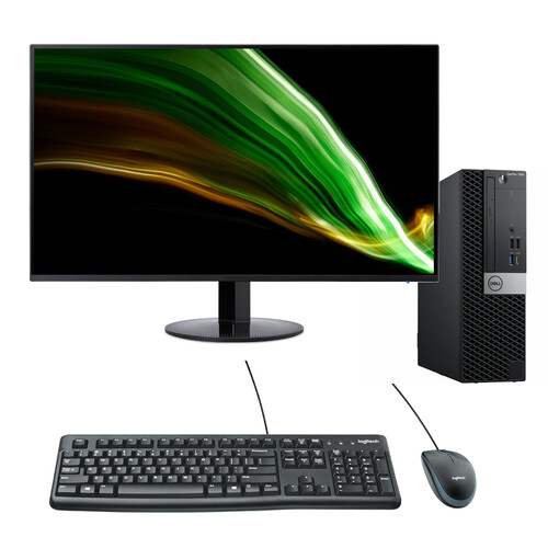 Dell 7060 SFF Bundle Desktop PC i7-8700 6-Cores 3.2GHz 512GB 16GB RAM + 24" Monitor