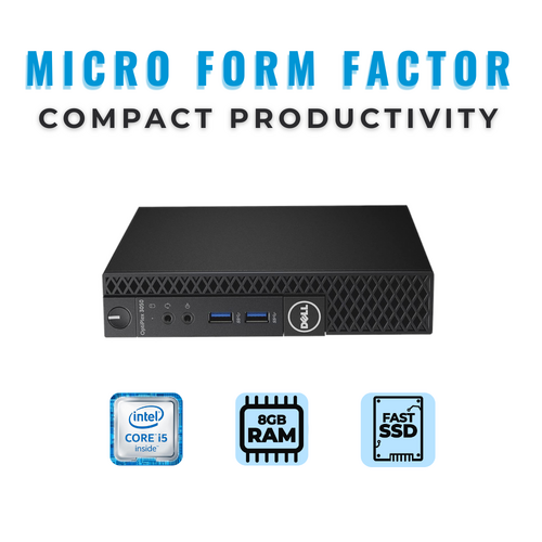 Dell OptiPlex 3050 Micro Desktop i5-6500T 3.3GHz 256GB 8GB RAM Windows 10