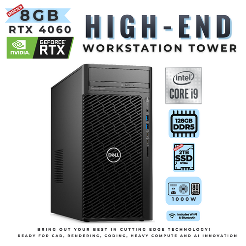 Dell Precision 3660 Workstation i9-12900K 2TB SSD 128GB RAM + NEW 8GB RTX 4060 1000W PSU Windows 11