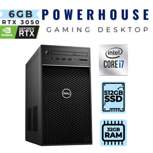 Dell Precision 3640 Gaming Desktop i7-10700K 8-Cores 512GB 32GB RAM 6GB RTX 3050