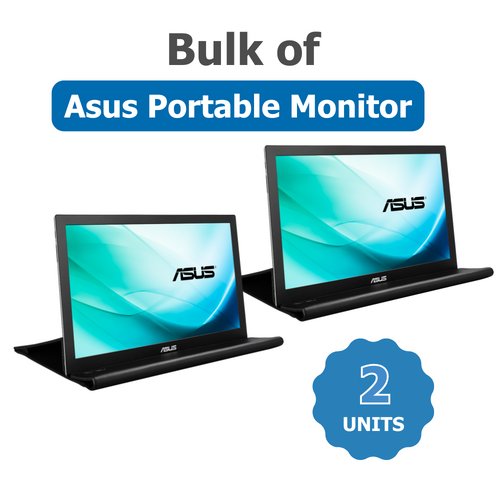 Bulk of 2x ASUS MB169B+ 15.6" FHD USB Portable Monitor - IPS, Auto-Rotate, USB-Powered