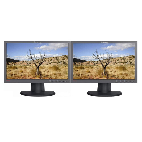 Bulk Buy 2x - Lenovo ThinkVision L2251p 22" Monitor, LCD TFT (1680x1050) VGA, DP