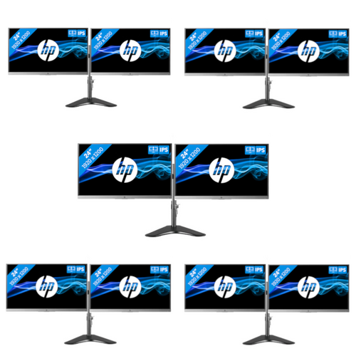 Bulk 5x Dual HP EliteDisplay E243i 24-in IPS LED + Dual FHD Monitor 