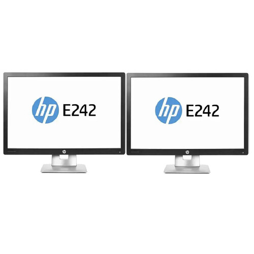 Dual monitor set HP EliteDisplay E242 with stand Monitor 24" (1920 x 1200)  - HDMI & DisplayPort Connectivity