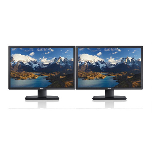 Dual Dell 23" Monitor P2312Ht - LED FHD 1920x1080 - DVI-D + VGA Ports