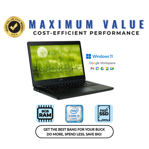 Dell 14" Windows 11 Laptop Intel i5 6th-Gen 128GB SSD 8GB RAM - Cheap Laptop!