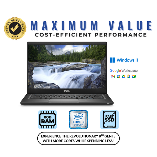Dell 13.3" Windows 11 Laptop Intel i5 8th-Gen 256GB SSD 8GB RAM - Cheap Laptop!