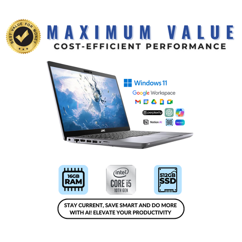 Dell 14" Windows 11 Laptop Intel i5 10th-Gen 512GB SSD 16GB RAM - Cheap Laptop!