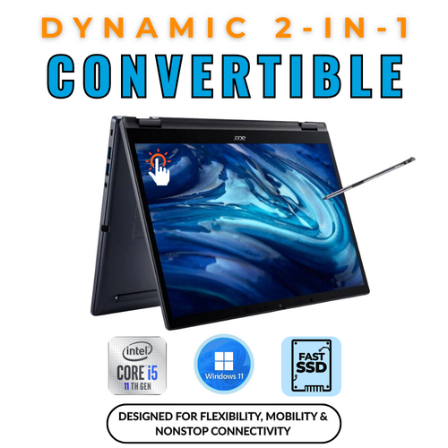 Acer TravelMate P414 14" FHD 2-in-1 Laptop i5-1135G7 2.4GHz 256GB 8GB RAM Windows 11