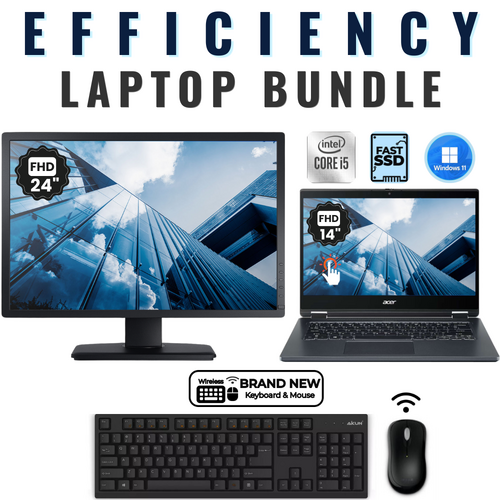 Acer TravelMate P414 14" 2-in-1 Laptop Bundle i5-1135G7 256GB 8GB RAM+24"Monitor