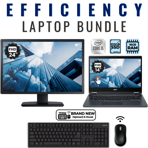 Acer TravelMate P414 14" FHD Laptop Bundle i5-1135G7 512GB 16GB RAM +24" Monitor