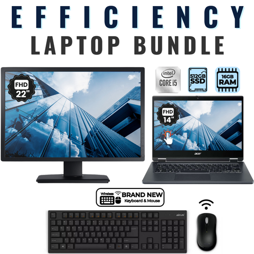 Acer TravelMate P414 14" 2-in-1 Laptop Bundle i5-1135G7 512GB SSD 16GB RAM + 22" Monitor