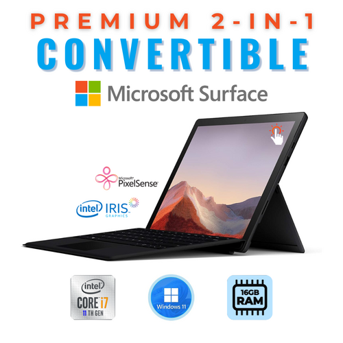 Microsoft Surface Pro 7+ (1960) 12" 2-in-1 Laptop i7-1165G7 256GB 16GB RAM Windows 11