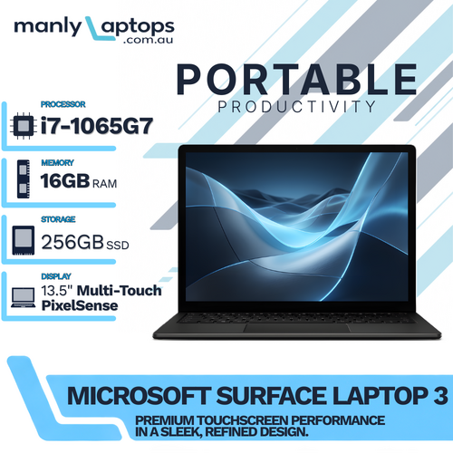 Microsoft Surface Laptop 3 Black 13" Touch i7-1065G7 256GB 16GB RAM - Windows 11