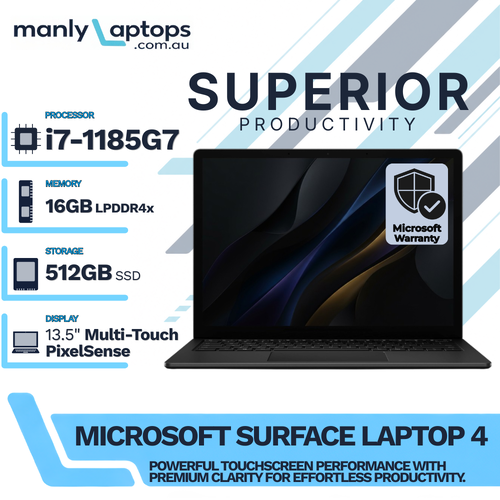 Microsoft Surface Laptop 4 Matte Black (1951) 13" i7-1185G7 512GB SSD 16GB RAM - Microsoft Box