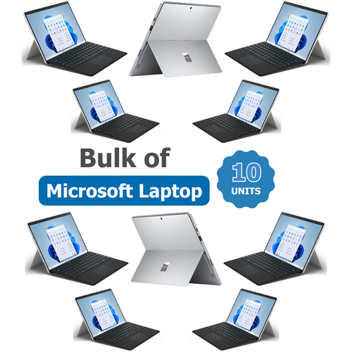 Bulk of 10x Microsoft Surface Pro 7+ 12" 2-in-1 Laptop i5-1135G7 4.2GHz 256GB 8GB RAM 4G LTE Windows 11