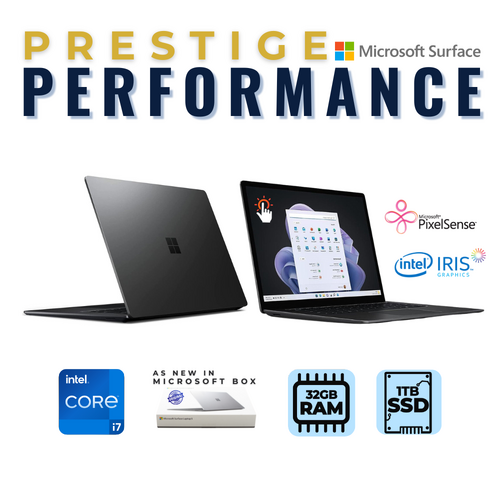 Microsoft Surface Laptop 5 (1951) 13.5" Black i7-1265U 1TB 32GB RAM Windows 11 - Original Box