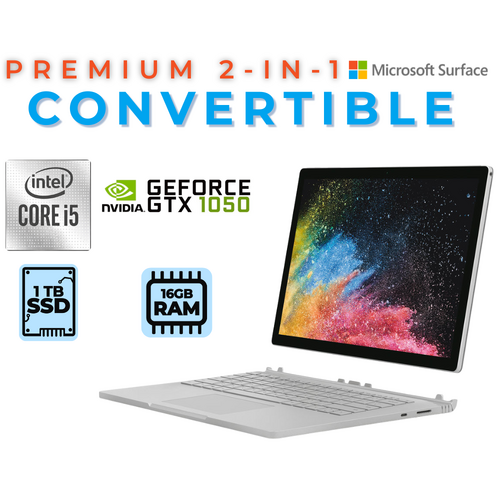 Microsoft Surface Book 2 13" Gaming Laptop i7-8650U 1TB SSD 16GB RAM GTX 1050 - Windows 11