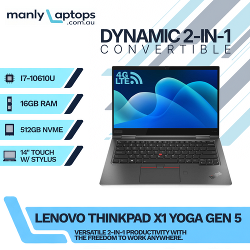 Lenovo ThinkPad X1 Yoga Gen 5 14" 2-in-1 Laptop i7-10610U 512GB SSD 16GB RAM LTE - Windows 11