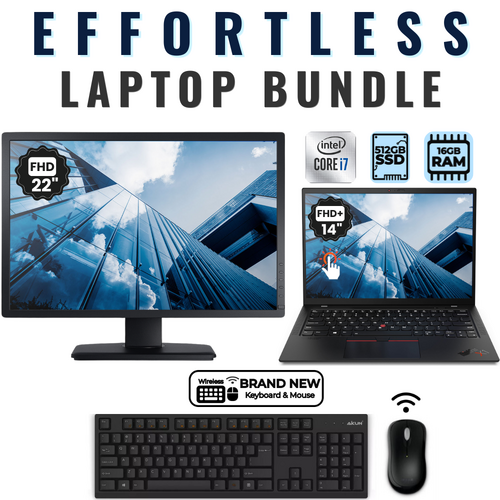 Lenovo ThinkPad X1 Carbon 9th Gen. Laptop Bundle i7-1185G7 512GB 16GB RAM + 22" Monitor