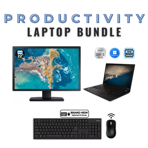 Lenovo ThinkPad T14 Gen 1 14" Laptop Bundle i5-10210U 256GB 16GB + 22" Monitor