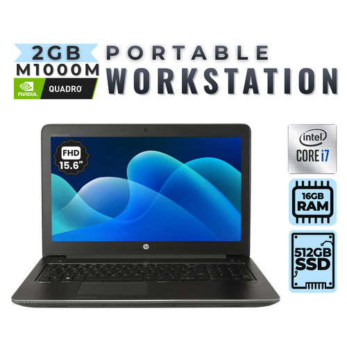 HP ZBook 15 G3 15" Laptop i7-6700HQ 3.50GHz 16GB RAM 512GB SSD 2GB Quadro M1000M - Mobile Workstation