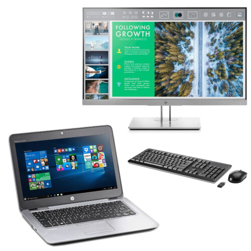 HP EliteBook 820 G3 12.5" FHD Laptop Bundle i5-6300U 2.4GHz 8GB RAM 256GB + 24" Monitor