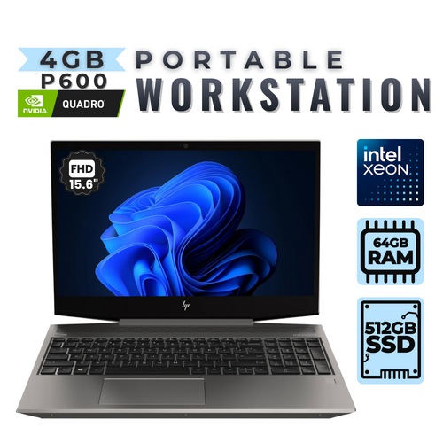 HP ZBook 15v G5 15" Laptop E-2176M 6-Cores 512GB 64GB RAM NVIDIA 4GB Quadro P600 - Mobile Workstation