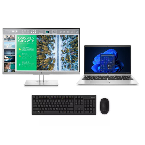 HP ProBook 450 G8 15" Laptop Bundle with 24" Monitor i5-1135G7 Up to 4.20GHz 256GB 8GB RAM