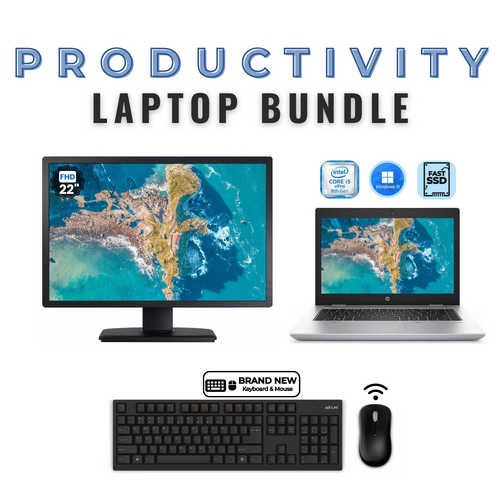 HP ProBook 640 G5 14" FHD Laptop Bundle i5-8365U 256GB 8GB RAM + 22" Monitor