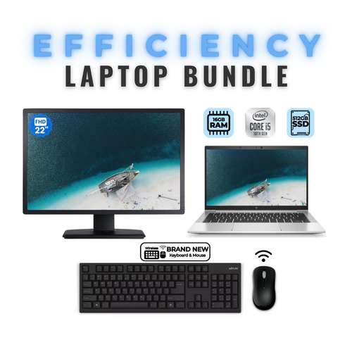 HP EliteBook 830 G7 13" FHD Laptop Bundle i5-10310U 256GB 16GB RAM +22" Monitor 