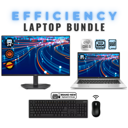 HP EliteBook 830 G7 13" FHD Laptop Bundle i5-10310U 256GB 16GB RAM+NEW 24" 200Hz Monitor