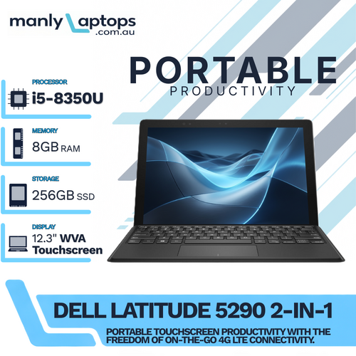 Dell Latitude 5290 12" 2-in-1 Laptop i5-8350U 256GB 8GB RAM 4G LTE - Windows 11