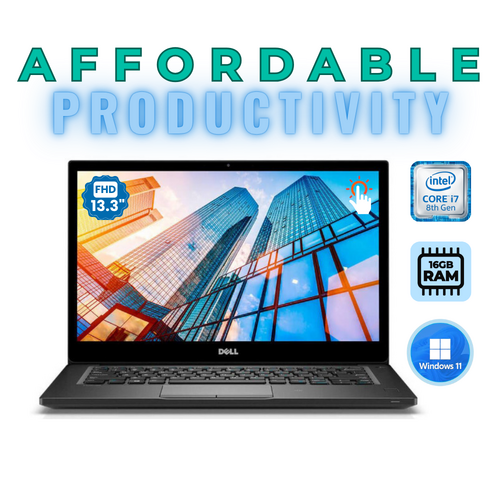 Dell Latitude 7390 13" FHD Laptop i7-8650U 1.9GHz 16GB RAM 256GB SSD Windows 11