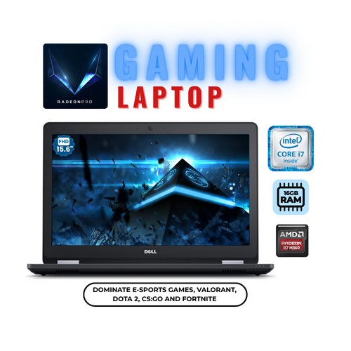 Dell Latitude E5570 FHD 15" Gaming Laptop i7-6600U 16GB 256GB SSD AMD R7 M360 - Windows 11
