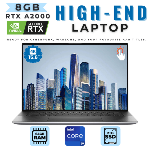 Dell Precision 5570 15" 4K Touch Laptop i9-12900H 14-Core 64GB RAM 8GB RTX A2000 Windows 11