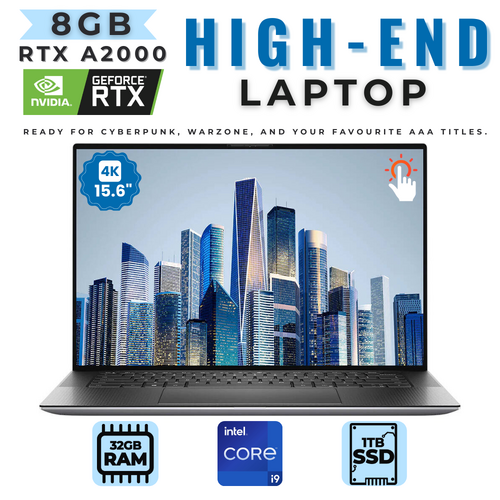 Dell Precision 5570 15" 4K Touch Laptop i9-12900H 14-Core 32GB RAM 8GB RTX A2000 Windows 11