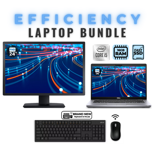Dell Latitude 5410 14" FHD Laptop Bundle i5-10310U 4.4Ghz 256GB 16GB RAM + 24" Monitor